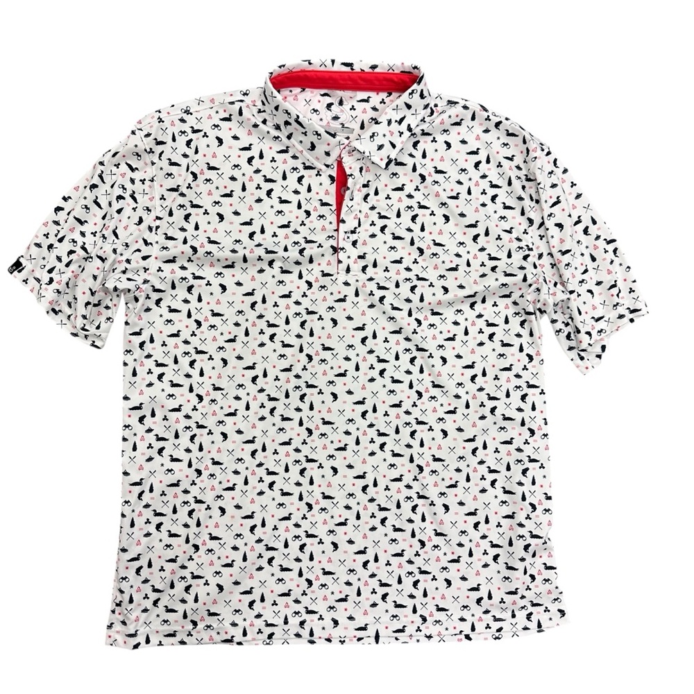 Swannies Golf Jesse Short‎ Sleeve Polo Shirt White Ducks Size XXL